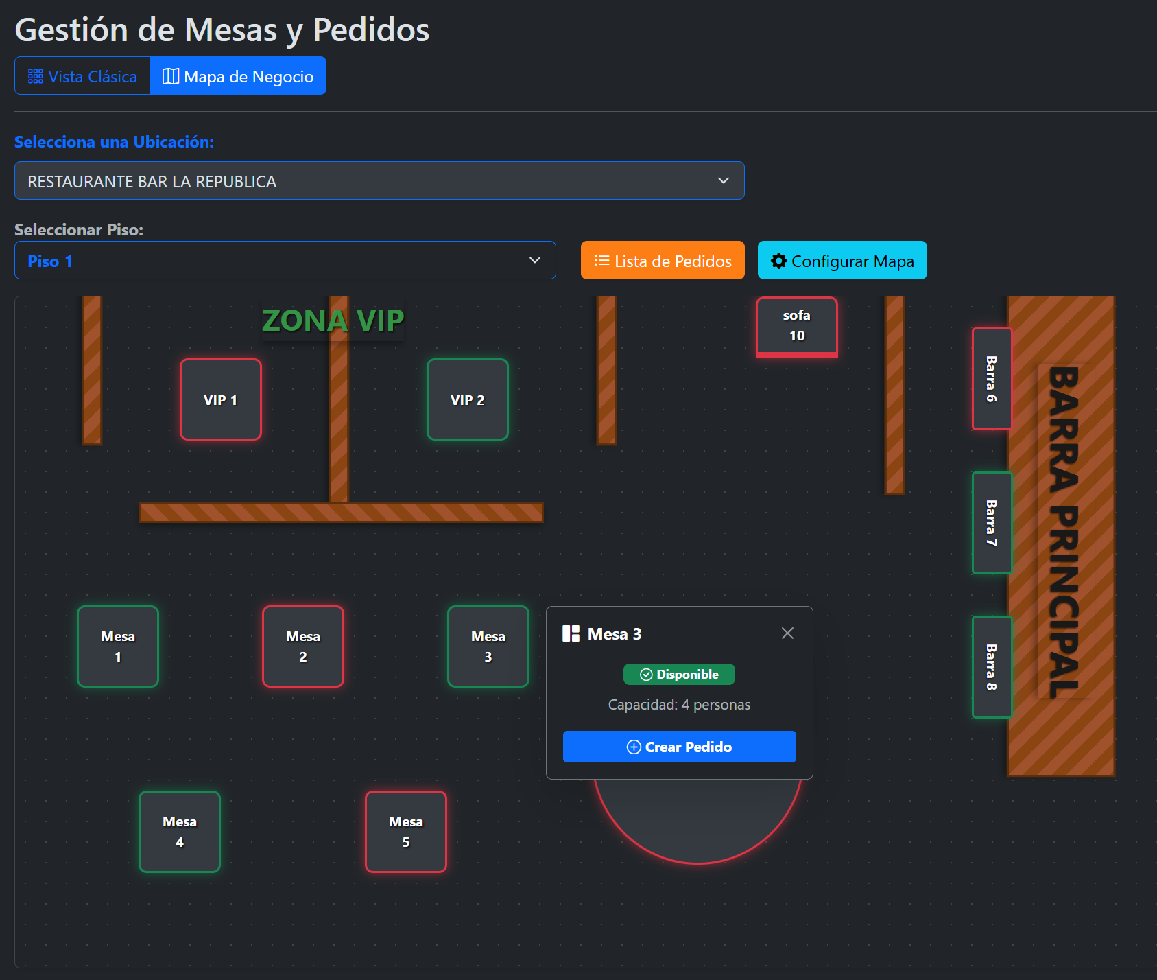 Mapa de Negocio y Salón
